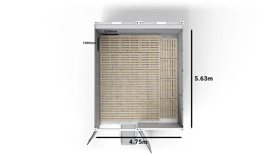 19 UK Pallets in a 2-bay 20ft Arctic SuperStore