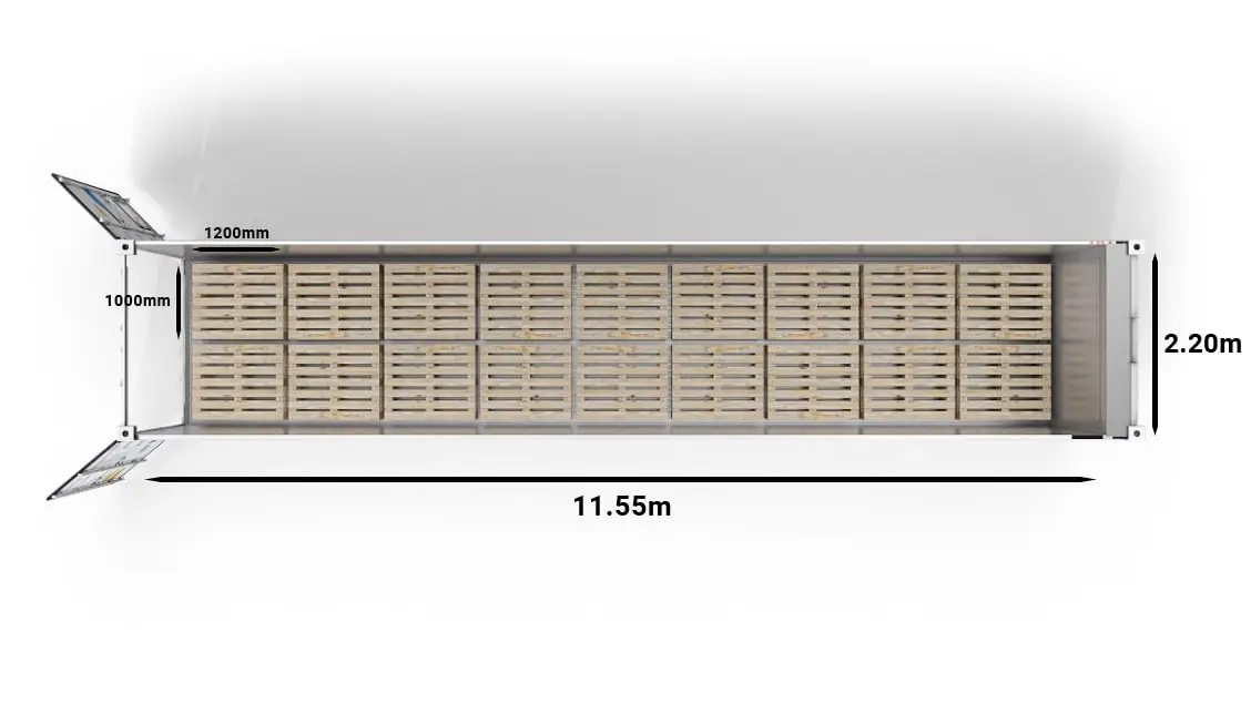 18 UK Pallets in a 40ft UltraFreezer
